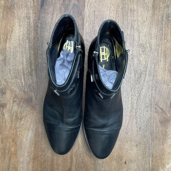 House of Harlow Ankle Boots Womens Size 39.5 US 8.5‎ Black Leather - Picture 3 of 11